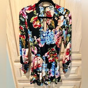 Show Me Your MuMu Floral Long Sleeve Top - Black, Red, Blue